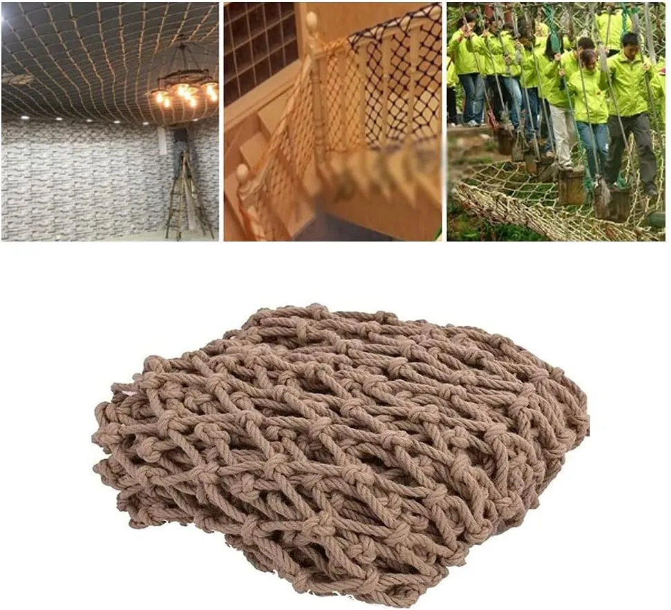 Safety Net Pet Climbing Rope Net Treehouse Fence Child Protective Net Heavy Duty Hemp Rope Brids Net Plant Nets Kids Rope Ladder Hammock Grid (Size : 14m(313ft))