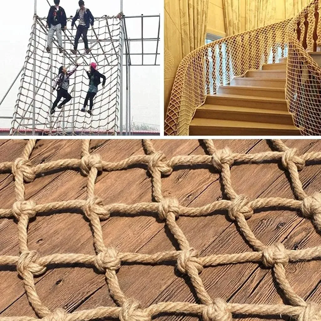 Safety Net Pet Climbing Rope Net Treehouse Fence Child Protective Net Heavy Duty Hemp Rope Brids Net Plant Nets Kids Rope Ladder Hammock Grid (Size : 14m(313ft))
