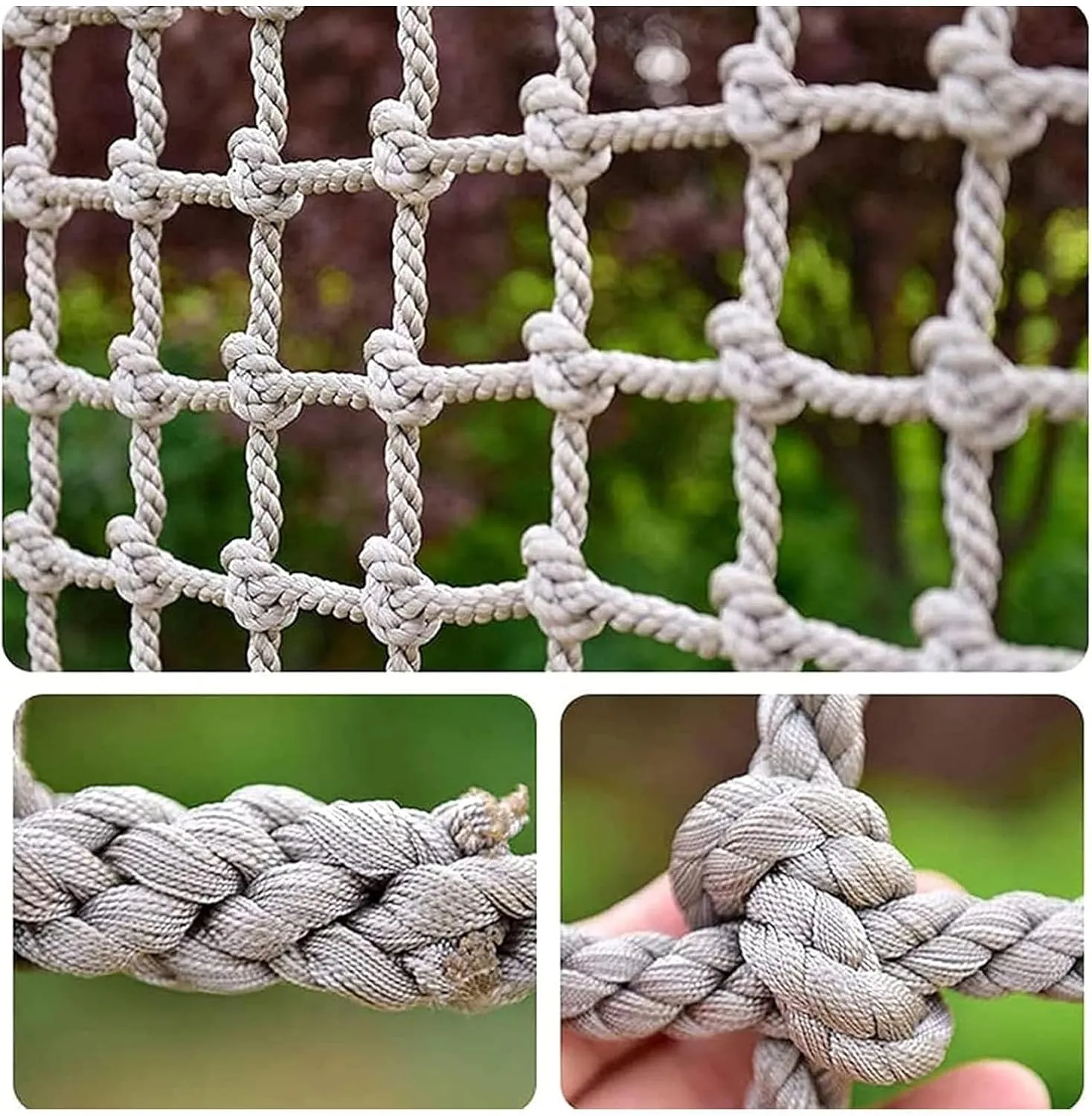 Safety Protective Net Heavy Duty Climbing Cargo Netting Rope Climbing Net Suitable for Playground Treehouse Protection Decoration Playing(Size:6.6 * 9.8ft)