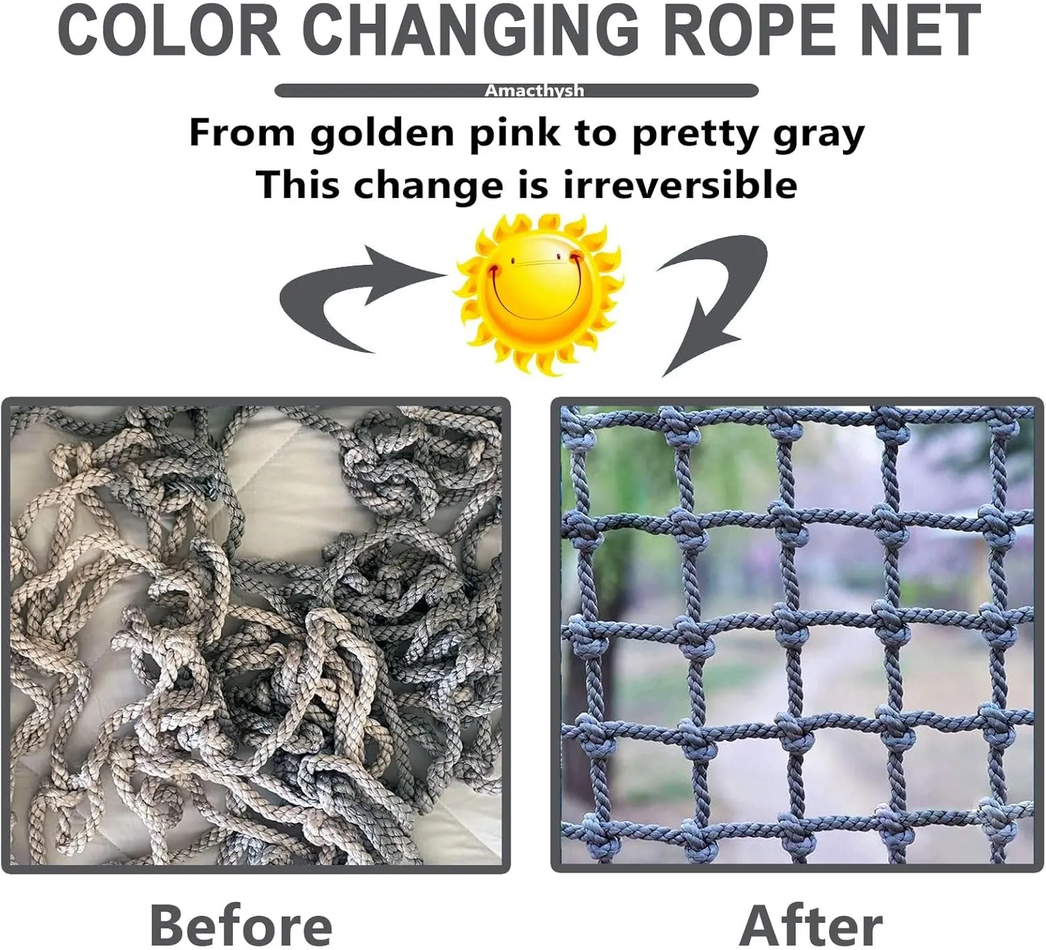 Safety Protective Net Heavy Duty Climbing Cargo Netting Rope Climbing Net Suitable for Playground Treehouse Protection Decoration Playing(Size:6.6 * 9.8ft)