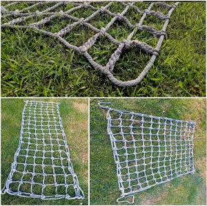 Safety Protective Net Heavy Duty Climbing Cargo Netting Rope Climbing Net Suitable for Playground Treehouse Protection Decoration Playing(Size:6.6 * 9.8ft)