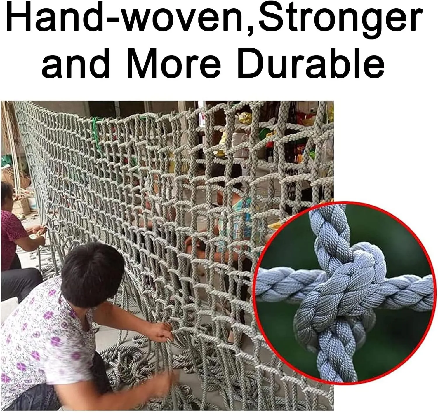 Safety Protective Net Heavy Duty Climbing Cargo Netting Rope Climbing Net Suitable for Playground Treehouse Protection Decoration Playing(Size:6.6 * 9.8ft)