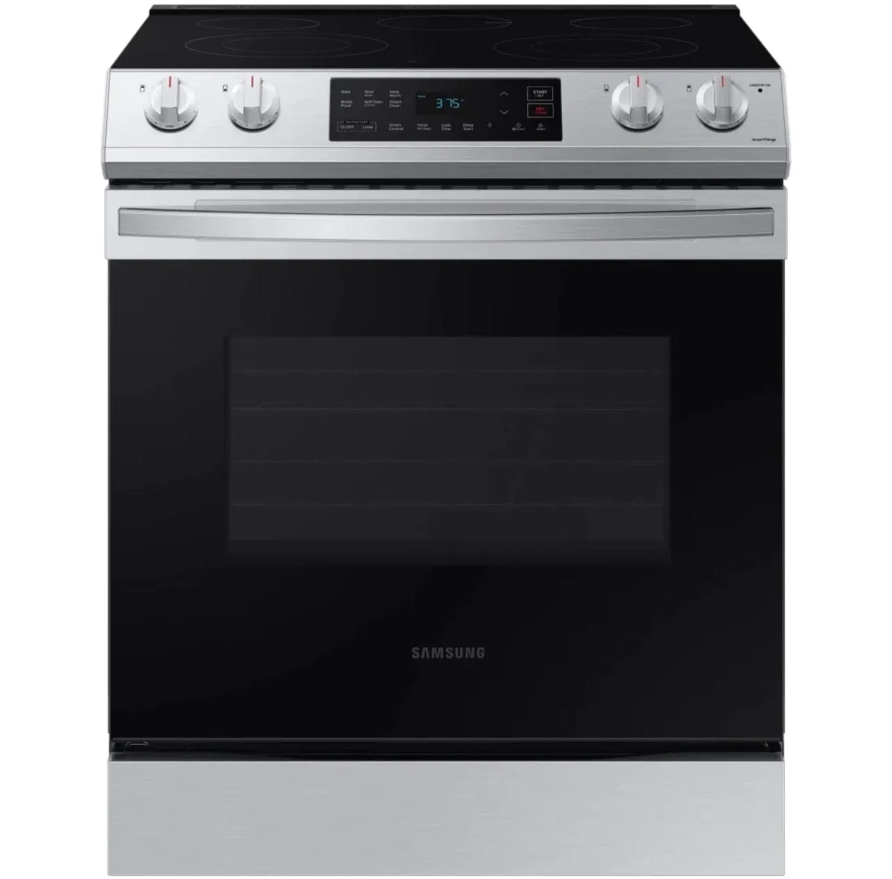 Samsung NE63T8111SS - NE63T8111SS - NE63T8311 /AC Range, 30" Exterior Width, Electric Range, Self Clean, Glass Burners (Electric), 5 Burners, 6.3 cu. ft. Capacity, Storage Drawer, 1 Ovens, Wifi Enabled, 3000W, Front Controls, Stainless Steel colour
