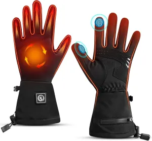 SAVIOR HEAT Thin Heated Gloves for Men Women, Electric Glove with Rechargeable Battery Hand Warmer for Skiing Hiking Hunting Camping Climbing Motorcycling
