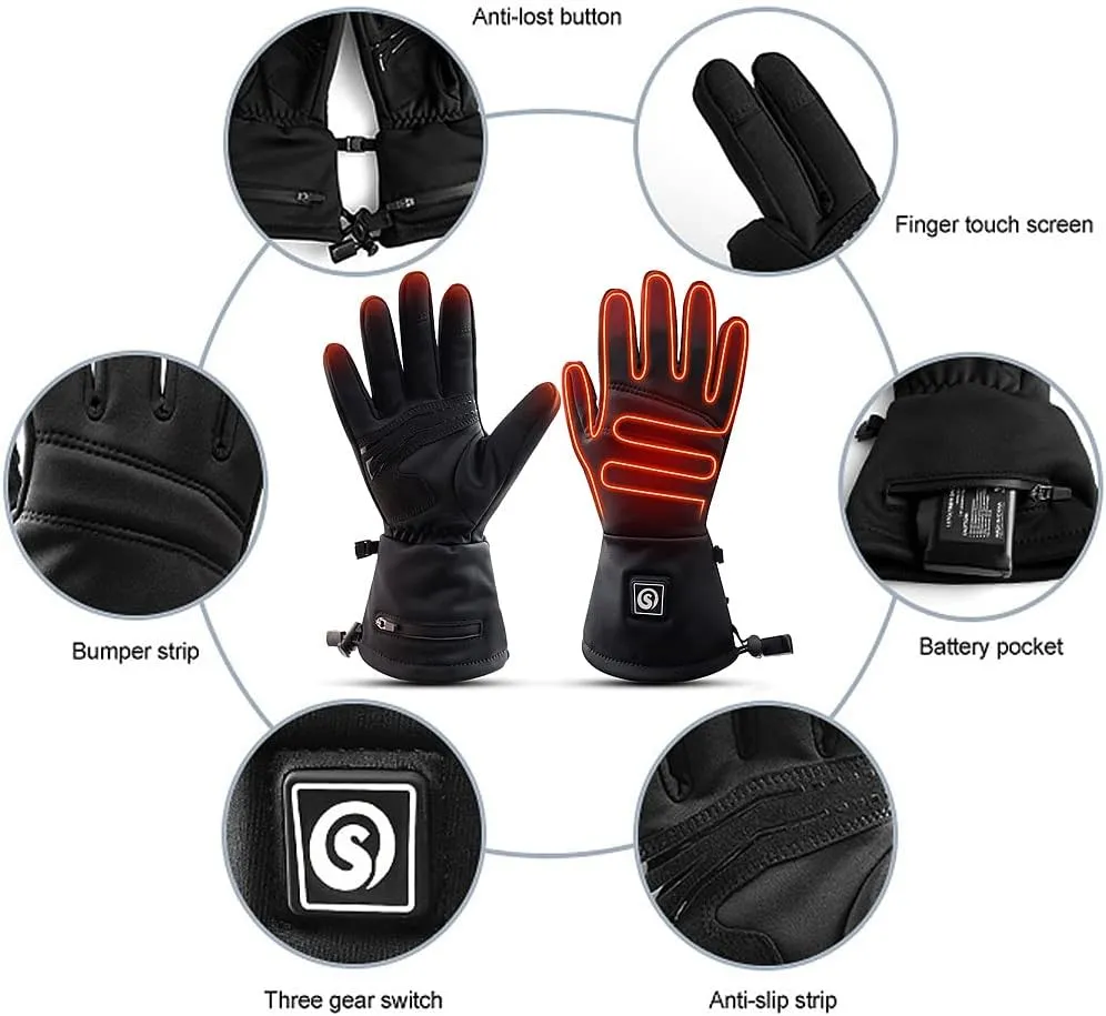 SAVIOR HEAT Thin Heated Gloves for Men Women, Electric Glove with Rechargeable Battery Hand Warmer for Skiing Hiking Hunting Camping Climbing Motorcycling