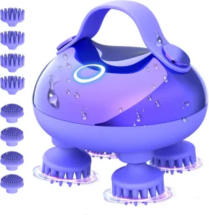 Scalp Massager Electric, Portable Scalp Massager Tool, Waterproof Head Massage Stress Relax, Hair Massagers with 3 Speed Modes & 8 Massage Claws