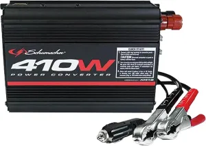 Schumacher Electric DC to AC Power Converter, XI41B, 410 Continuous Watt, 820 Peak Watt, 2 AC Outlets, 2 Amp USB Port