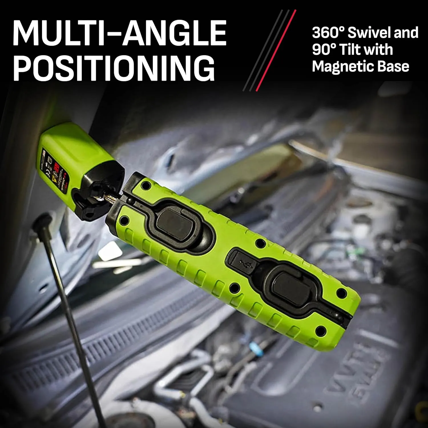 Schumacher Electric SL360GU Rechargeable Lithium Ion LED Work Light - Green - Cordless, 360-Degree Swivel, Multiple Lighting Options
