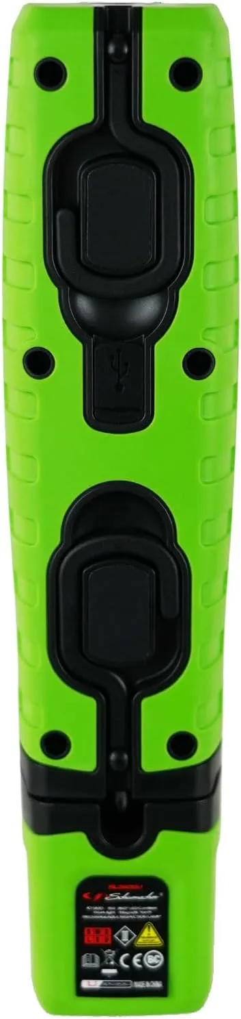 Schumacher Electric SL360GU Rechargeable Lithium Ion LED Work Light - Green - Cordless, 360-Degree Swivel, Multiple Lighting Options