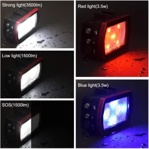 Seafrogs Diving Video Light Waterproof 130FT/40M White Red Blue Light Underwater Photography Fill Lights High Power 3500 Lumens Flash Light with Ball Head YS Adapter for Gopro, Housing (SL-21)