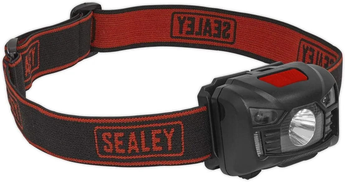 Sealey HT102R Rechargeable Head Torch 3W SMD LED with Auto-Sensor,Red-