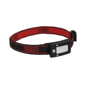 Sealey Rechargeable Head Torch Auto-Sensor Black 2W COB LED
