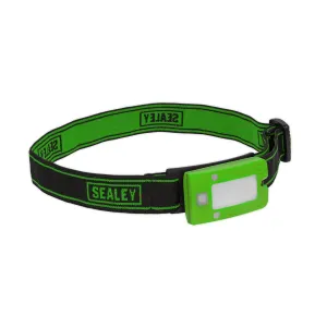 Sealey Rechargeable Head Torch Auto-Sensor Green 2W COB LED