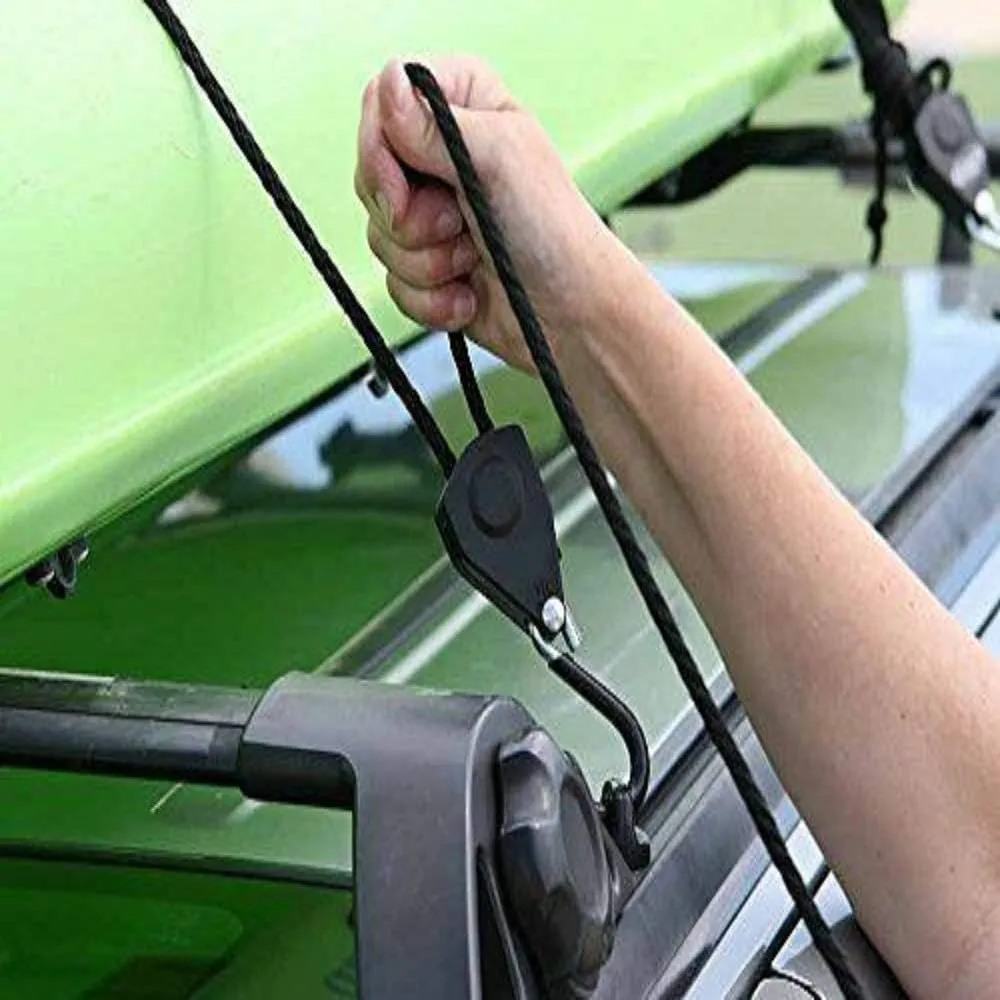 Seamander Kayak Canoe Bow and Stern Straps,Tie Down Straps Heavy Duty Rope Hanger Ratchet 1/4''x10ft 10FT