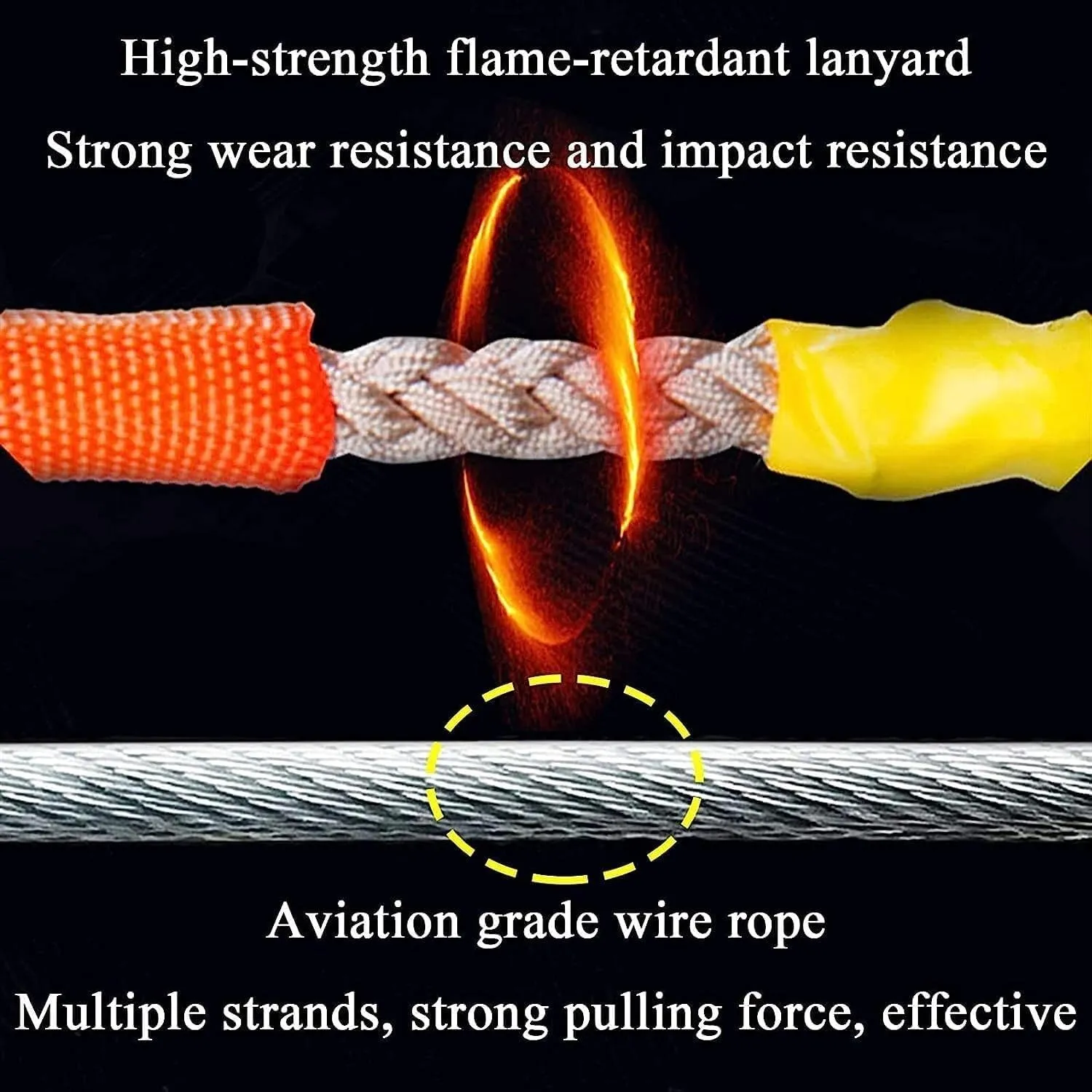 Self-Retracting Lifeline 330lbs Fall Arrester with Alloy Steel Hook and Steel Wire Rope, 2-Pack for Construction & Power Maintenance (5m)