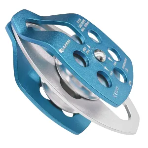 SEPEAK CE 30kN Large Rescue Climbing Pulley Double Sheave with Swing Plate, Portable Outdoor Safety Pulley for Backyard Zipline,Climbing&Rock Lifting,Fits Rope up to 16 mm/Holds Up to 6750lbs,Blue