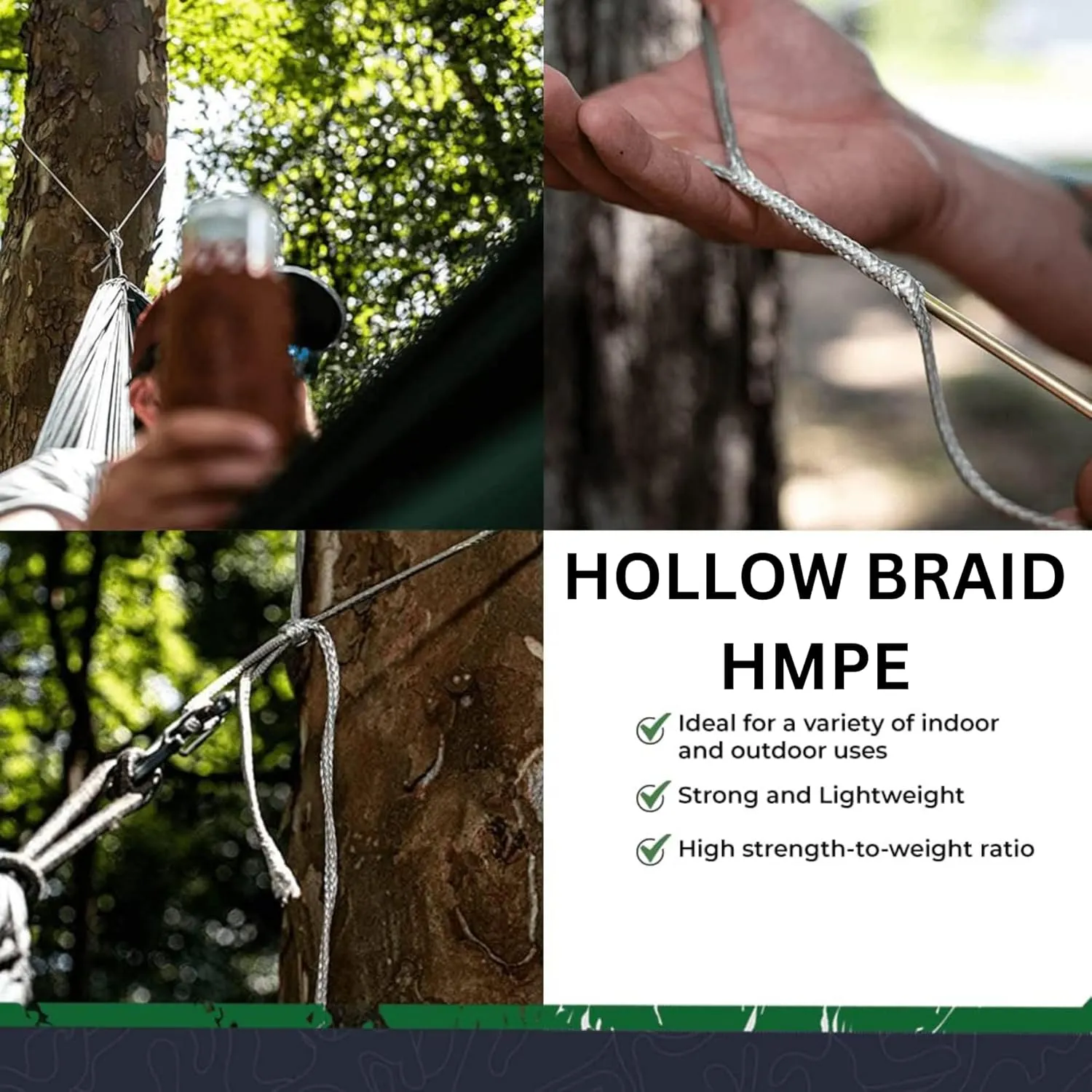 SGT KNOTS Hollow Braid HMPE Rope – Ultra-Strong, UV and Abrasion Resistant, High Strength-to-Weight Ratio, Lightweight for Arborists, Boating, Camping, Lifting, & Crafting (1/4", 50ft, Red)