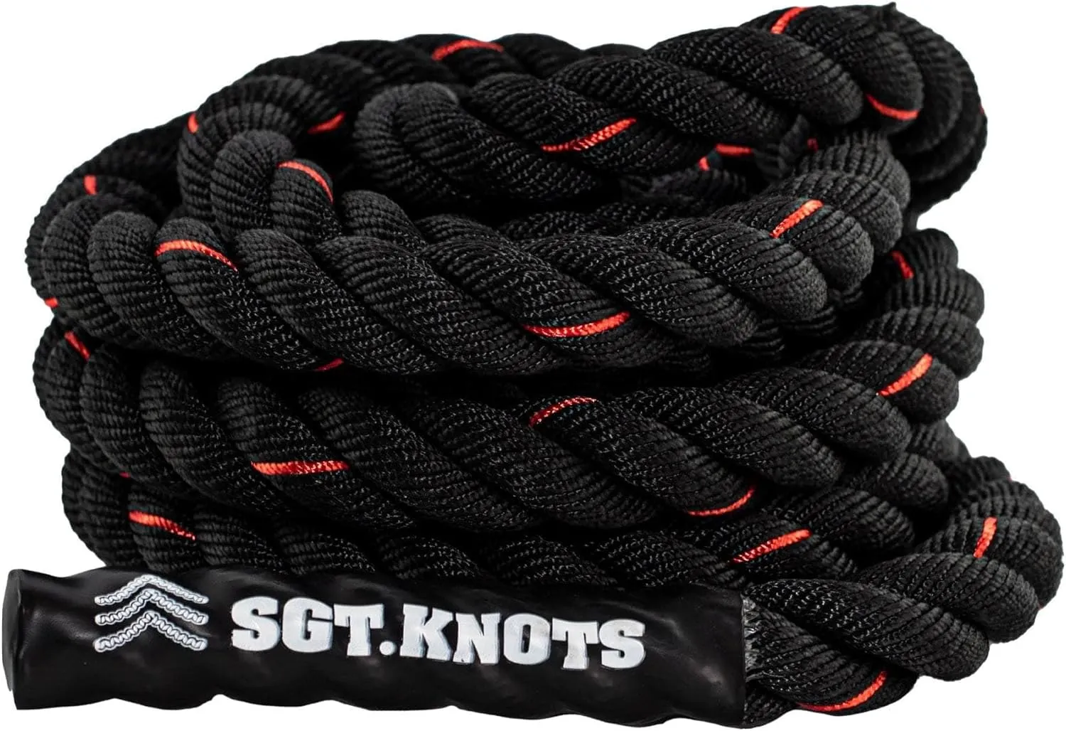 SGT KNOTS Twisted Battle Rope - Weighted Exercise Rope for Strength Training, CrossFit, Battling, Climbing & the Gym (1", 1.5", 2")