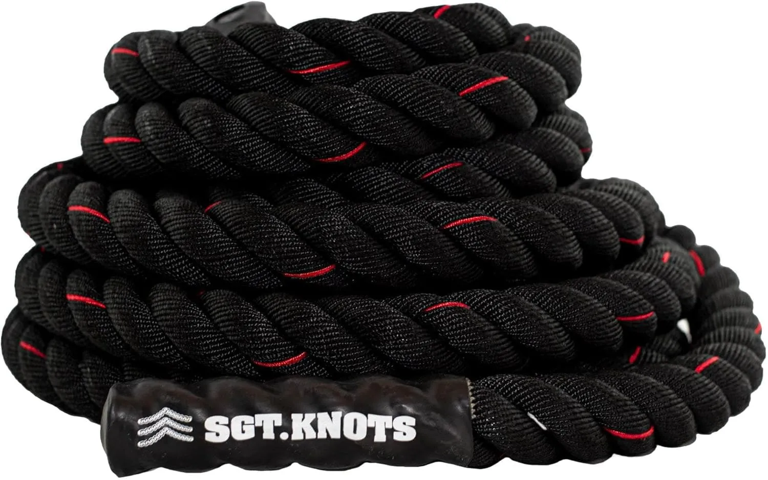 SGT KNOTS Twisted Battle Rope - Weighted Exercise Rope for Strength Training, CrossFit, Battling, Climbing & the Gym (1", 1.5", 2")