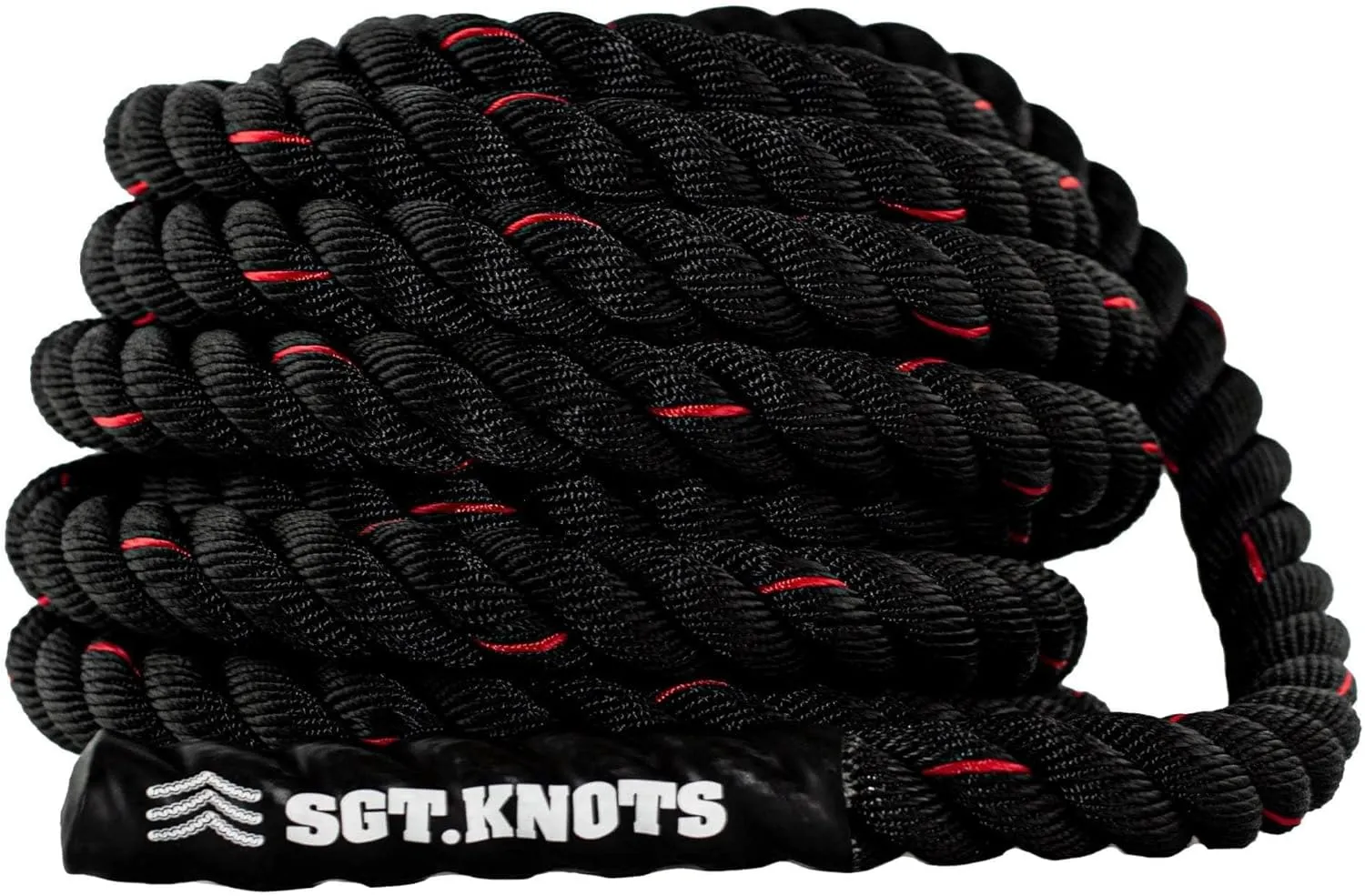 SGT KNOTS Twisted Battle Rope - Weighted Exercise Rope for Strength Training, CrossFit, Battling, Climbing & the Gym (1", 1.5", 2")