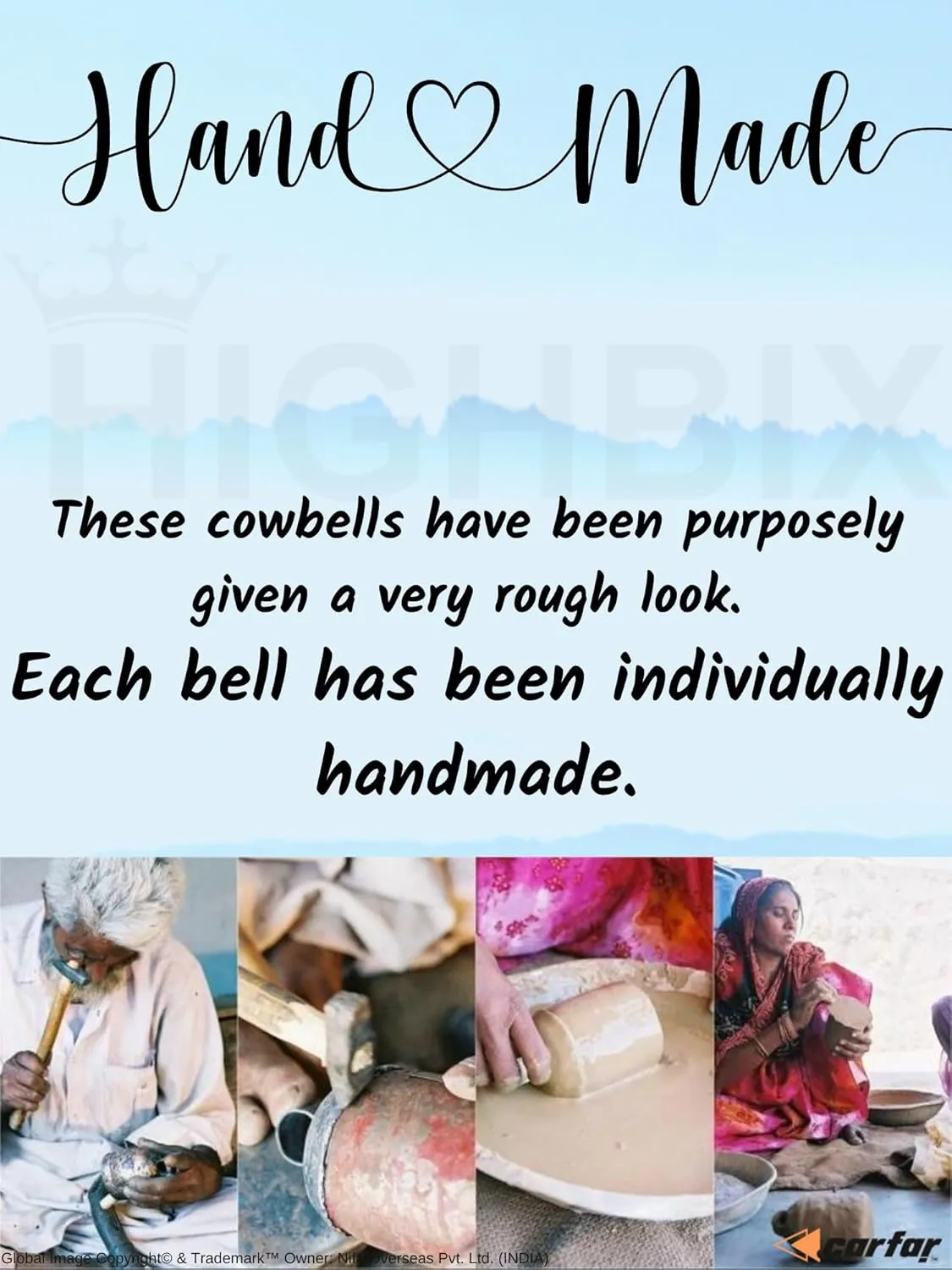 Shabby Chic Vintage Country Rustic Style Bells Cluster Hanging Handmade Metal Harmony Christmas Hanging Cow Bells on Jute Rope (1, Small Cylinder)