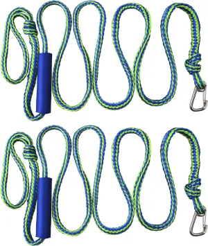 Shaddock Fishing PWC Boat Docking Lines,2 Pack Tow Rope with Clip and Loop Heavy Duty Braided Line Marine Rope Tube Ideal for Jet Ski Watercraft Boat Kayaking Available in 4 Sizes