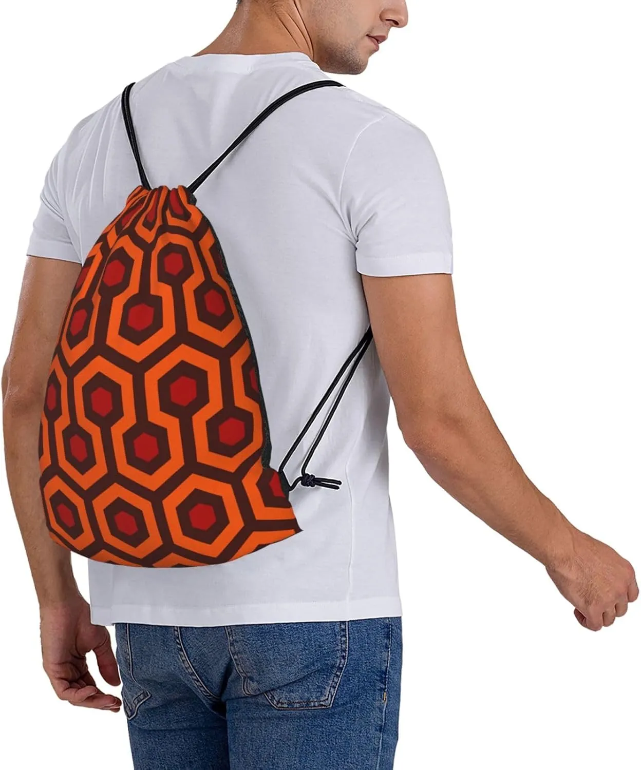 Shining Overlook Drawstring Backpack Sports Gym Bag String Cinch Pouch For Daily Use