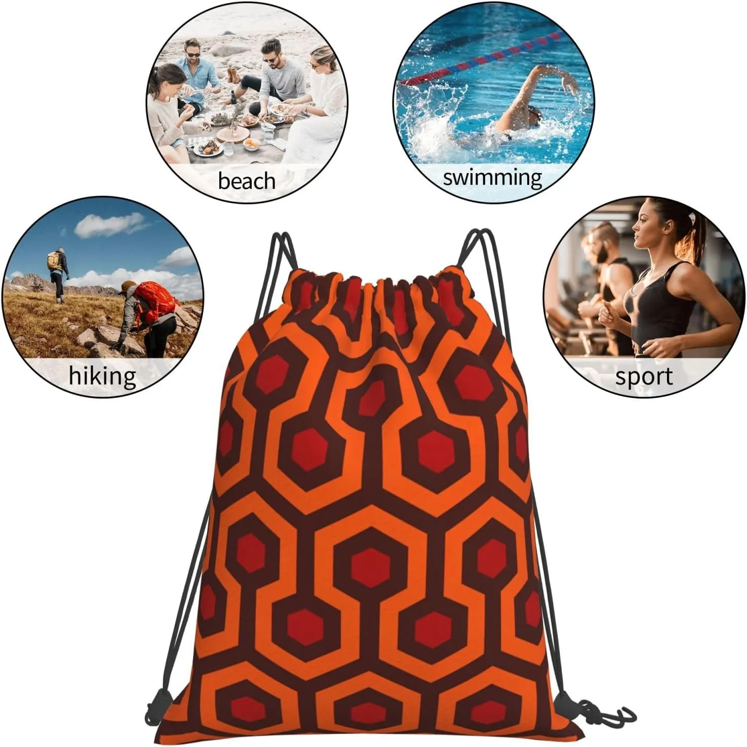 Shining Overlook Drawstring Backpack Sports Gym Bag String Cinch Pouch For Daily Use