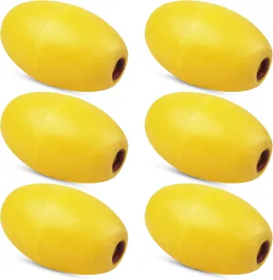 SILANON Rope Floats Marine Buoy Floats,4/6pcs Crab Trap Floats Buoy Fishing Marker Buoys Oval Water Floats Ski Rope Floats for Boats Pool Kayak Crabbing Trail Dock,Yellow