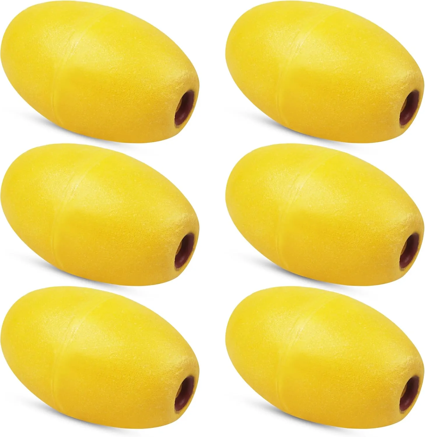 SILANON Rope Floats Marine Buoy Floats,4/6pcs Crab Trap Floats Buoy Fishing Marker Buoys Oval Water Floats Ski Rope Floats for Boats Pool Kayak Crabbing Trail Dock,Yellow