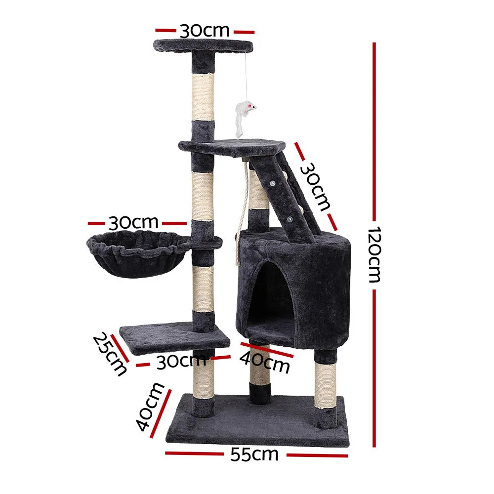 Small Cats Tree Scratching Post Tower Cat Condo House - 120cm Tall