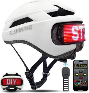 Smart Bike Helmet with LED Display, Remote/APP Control, USB Rechargeable, Turn Signals, Speedometer, Waterproof, Personalized Lighting & Customizable Features for Men & Women Cyclists
