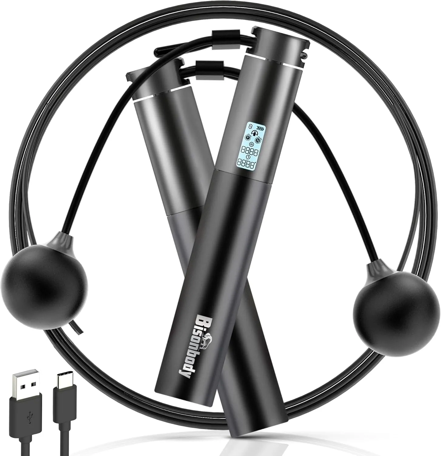 Smart Jump Rope Fitness Skipping Rope with App – 2 Function Modes – Classic 3m Rope & Ropeless Shortballs – Bluetooth Skipping Rope with Fitdays  App for Seamless Progress Tracking