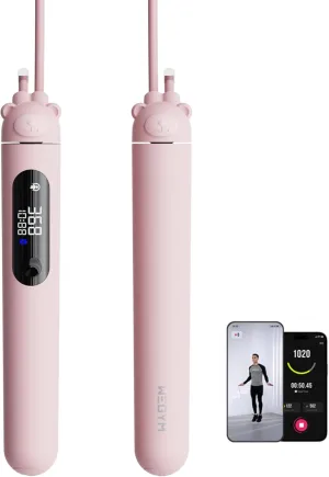 Smart Jump Rope for Men Women, Adjustable Jump Rope for Indoor Outdoor Workout, Jump Counting, Tracking - Data Analysis LED Display Screen Rechargeable Skipping Rope Fitness Gift for Adults Kids