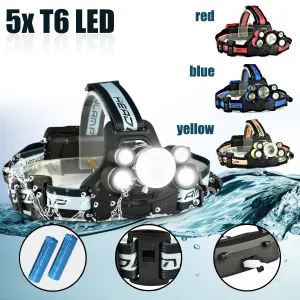 Smuxi Zoomable Headlight 3*T6 2*Q5 LED Head Lamp USB Rechargeable Flashlight Torch Head Light Fishing Lanterna Use 18650 Battery