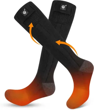 SNOW DEER Heated Socks for Men & Women, 7.4V Rechargeable Battery, Electric Foot Warmers for Skiing, Hunting, Fishing, Camping, Hiking