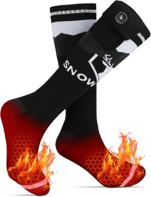 SNOW DEER Heated Socks,Upgraded 7.4V Rechargeable Battery Electric Socks for Men Women,Winter Cold Weather Warm Socks for Huting Fishing Camping Hiking Skiing Foot Warmer