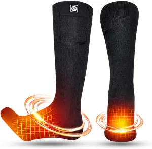SNOW DEER Upgraded Rechargeable Electric Heated Socks,7.4V 2200mAh Battery Powered Cold Weather Heat Socks for Men Women,Outdoor Riding Camping Hiking Motorcycle Skiing Warm Winter Socks