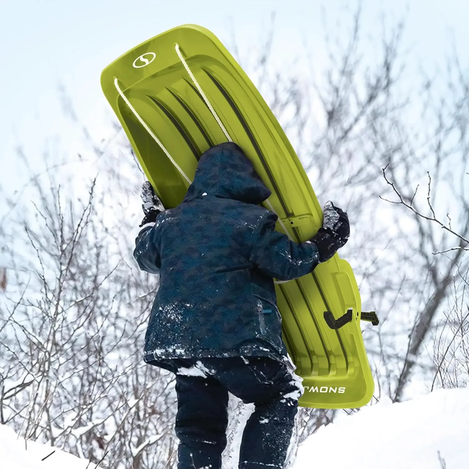 Snow Joe Snow Sled for Kids 4 & Up, Fits 2 Riders, 34-48-inch