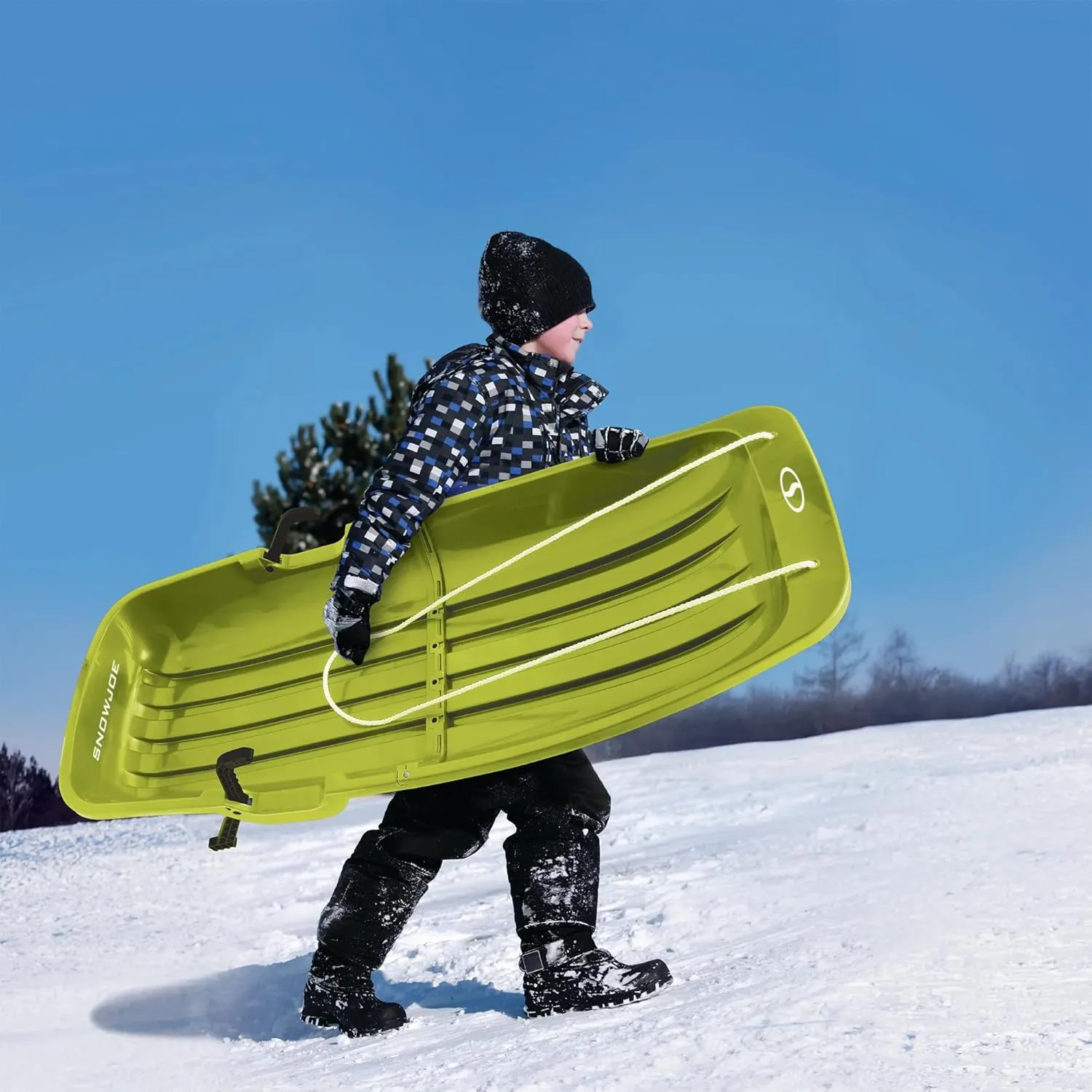 Snow Joe Snow Sled for Kids 4 & Up, Fits 2 Riders, 34-48-inch