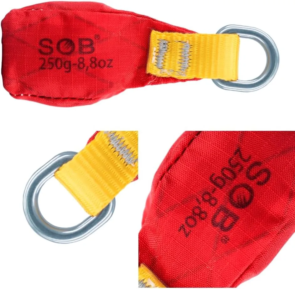 SOB Outdoor Throw Weight Bag 250g/300g/350g Arborist Durable Climbing Rope Bag Multi Throw Bag Tree Rock Spelunking (250g-Red)