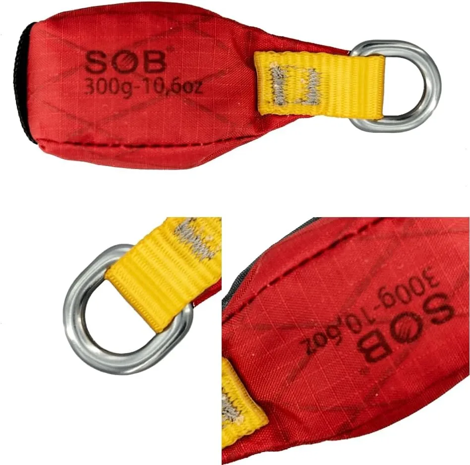SOB Throw Weight Bag, Durable Climbing Rope Bag for Arborists, Tree Throw Bag for Rock Spelunking (Red-300)