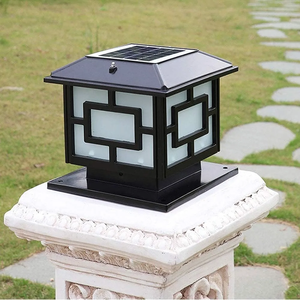 Solar Column Head lamp, Outdoor Waterproof Doorpost lamp, Wall lamp, Outdoor Column Head lamp, Column lamp Column lamp, Landscape Lighting, Outdoor Garden lamp, Super Bright Household Solar
