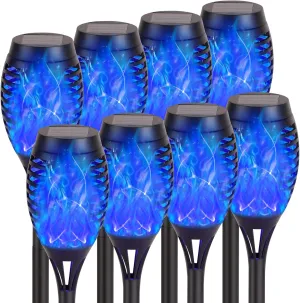 Solar Lights Outdoor, 8Pack Solar Torch Light with Flickering Flame for Garden Decor, Waterproof Outdoor Lighting Landscape, LED Flame Torches for Outside Patio Pathway Yard Decorations