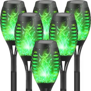 Solar Lights Outdoor, Solar Torch Light with Flickering Flame for Garden Decor, 20.5'' Small Size Solar Powered Garden Lights, Waterproof Flame Torches for Outside Patio Pathway Yard Decorations