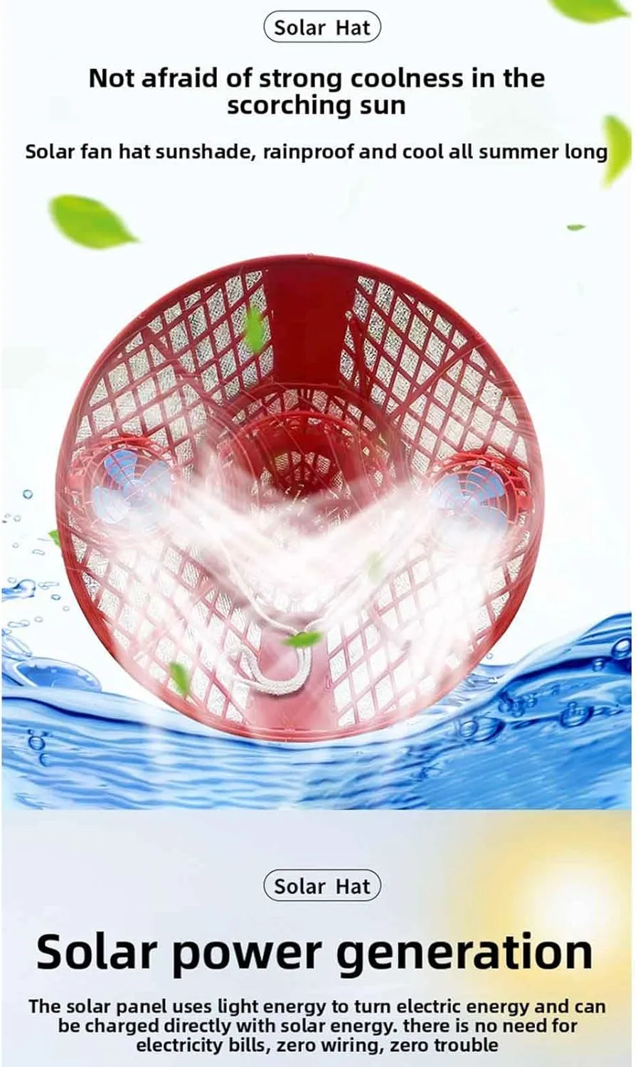 Solar Powered Cooling Hat with Fan| Outdoor Solar Fan | Wireless Rechargeable | for Outdoor, Farming & Fishing