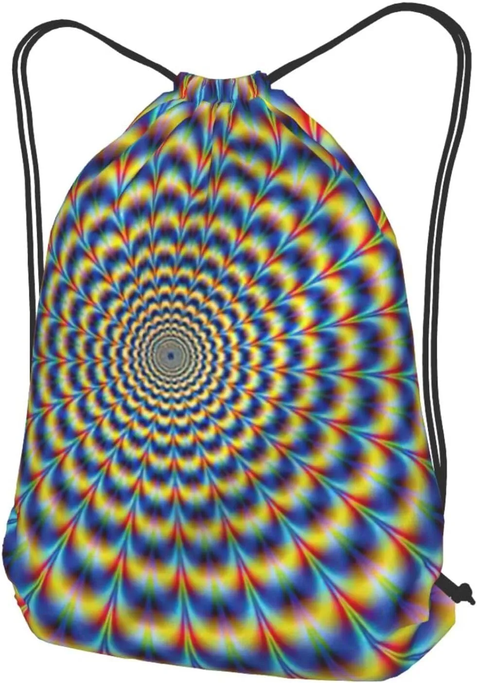 Spiral Optical Illusion Gif Drawstring Cinch Backpack Polyester Sack Pack String Bag For Hiking Camping Adventure