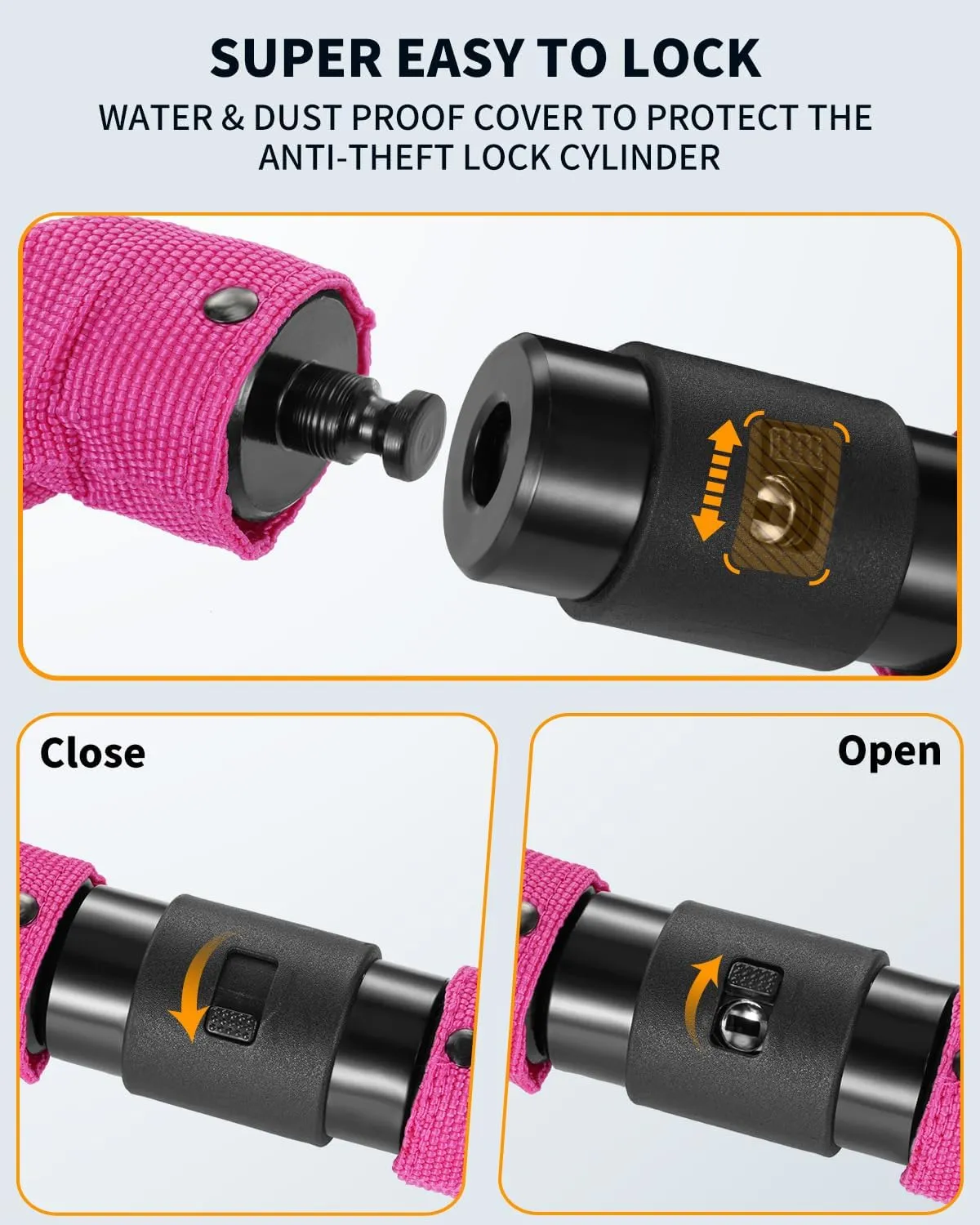 Sportneer Bike Lock: 8mm Thick High Security Anti Theft Bike Chain Lock with 2 Keys- 3.2/4ft Long Heavy Duty Anti-Cut Bicycle Lock for Bike, Motorcycle, Bicycle, Door, Gate, Fence, Grill