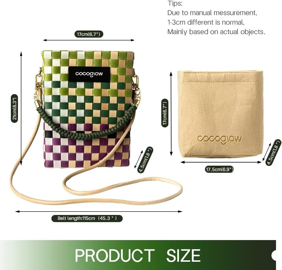 Square Cross-Body Handbag,Vintage Women's Hand-Woven Basket Bag, With Detachable Shoulder Strap and Hand Strap