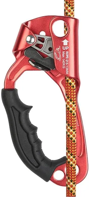 SRT Climbing Hand Ascender Aviation Light Alloy Mountaineering Rock Ergonomic Rappelling Gear Equipment Left Handled Ascender Arborist Tree Climber Rigging